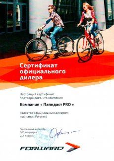 Сертификат официального дилера